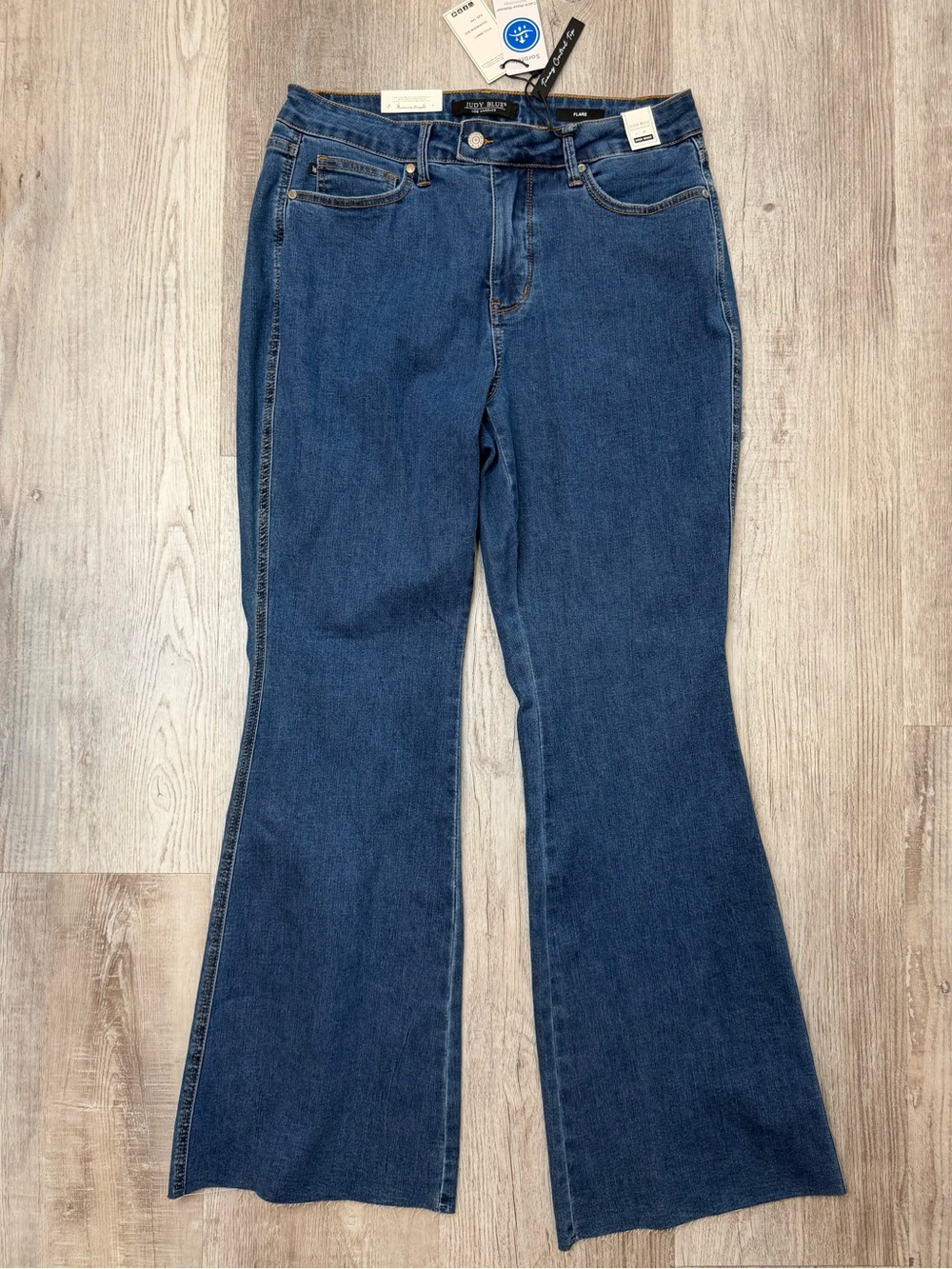 Judy Blue High Waist Flare Bootcut Tummy Control Jeans Dark Blue Women's 14W